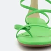 Sandália Com Tiras Transpassadas E Salto Baixo Verde