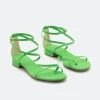Sandália Com Tiras Transpassadas E Salto Baixo Verde